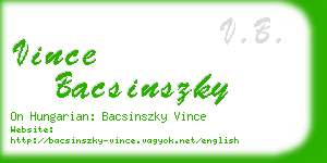 vince bacsinszky business card